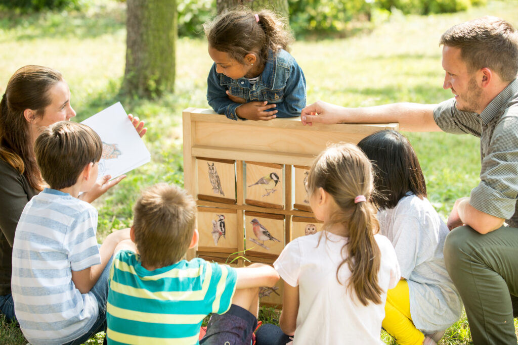 Des écoliers apprennent à connaître les espèces d’oiseaux