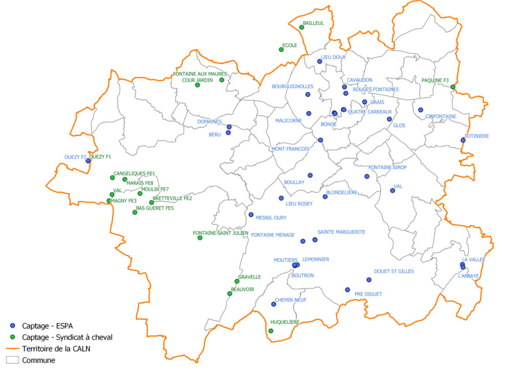 Carte captage eau potable